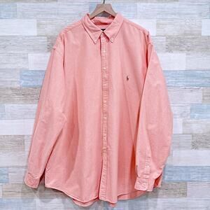 Ralph Lauren Classic Fit Oxford Shirt Orange Coral Cotton Mens 3XLT XXXL Tall